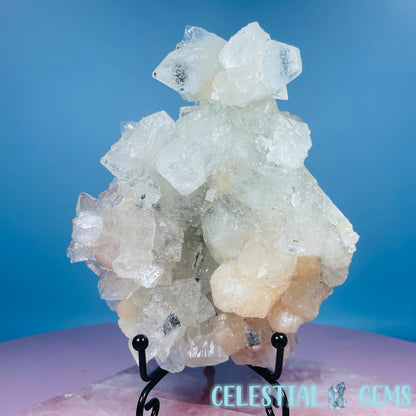 A Grade Diamond Apophyllite + Peach Stilbite + Heulandite Large Cluster