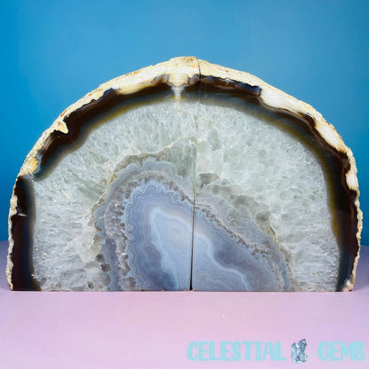 Natural Agate Extra Large Pair of Bookends