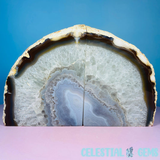 Natural Agate Extra Large Pair of Bookends