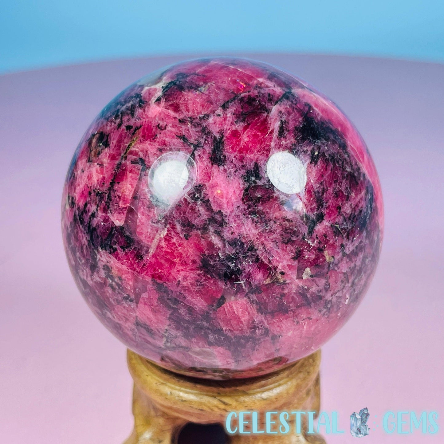 High Grade Rhodonite + Quartz Medium Sphere