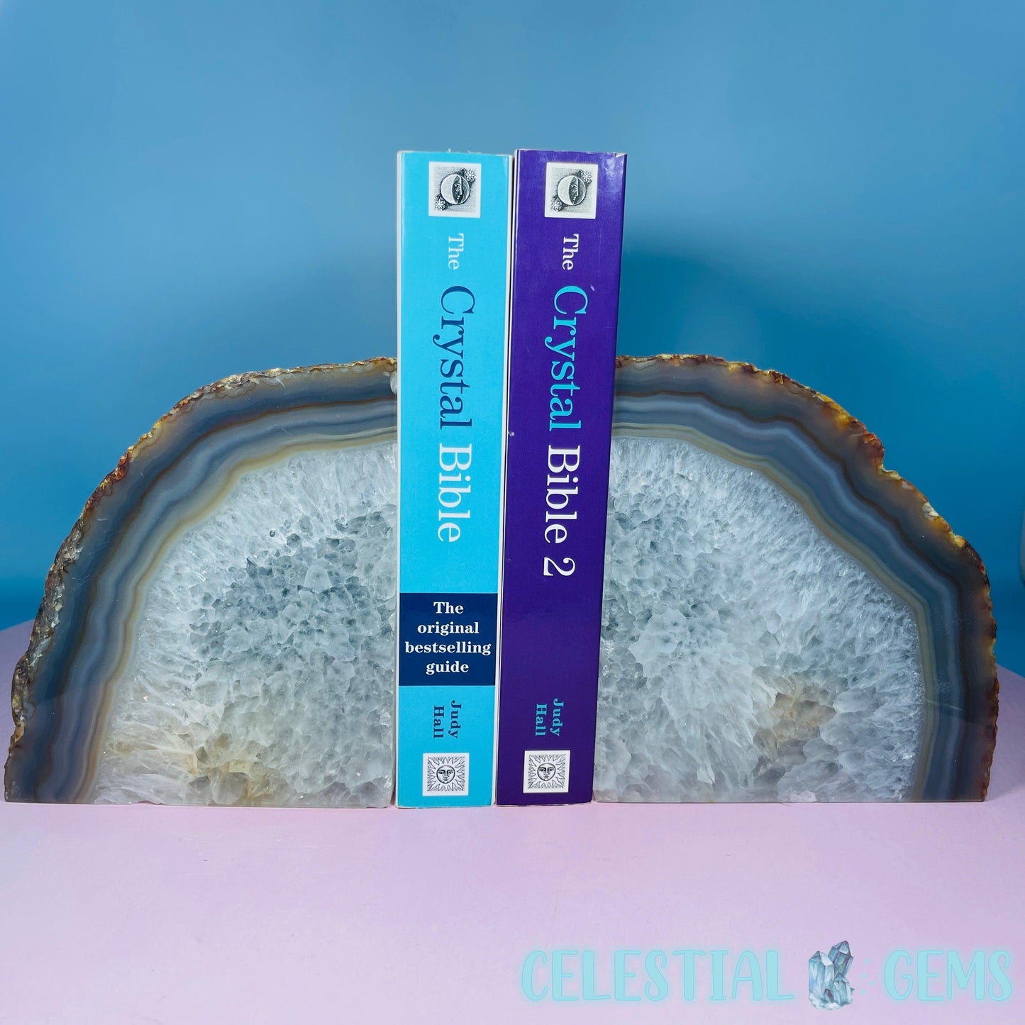 Natural Agate Large Pair of Bookends