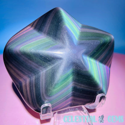 Rainbow Obsidian Star Medium Carving (Video)