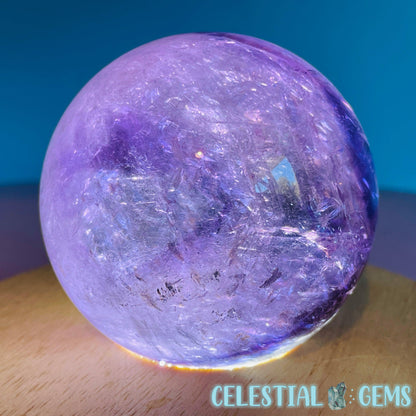 High Grade 'Trapiche' Phantom Amethyst Medium Sphere (Video)