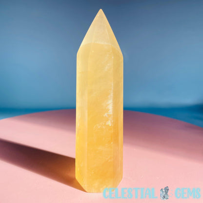 Optical Honey Calcite Medium Tower (Video)