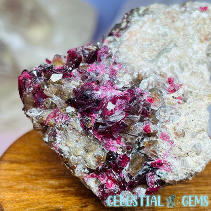 EXTREMELY RARE Bou Azzer Roselite + Calcite on Matrix Small Specimen R