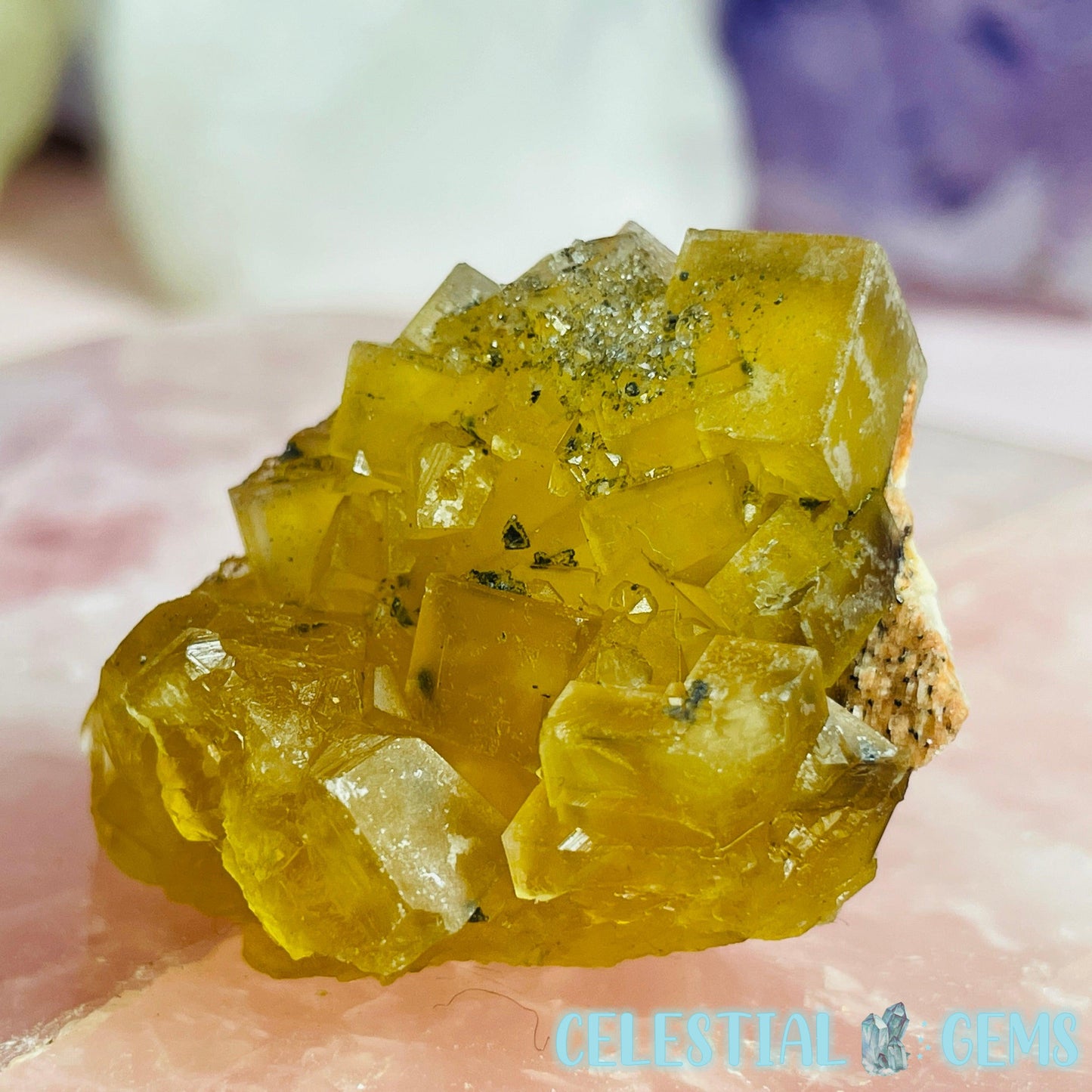 Yellow Cubic Fluorite Raw Small Chunk