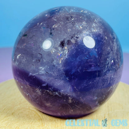 High Grade 'Trapiche' Phantom Amethyst Medium Sphere (Video)