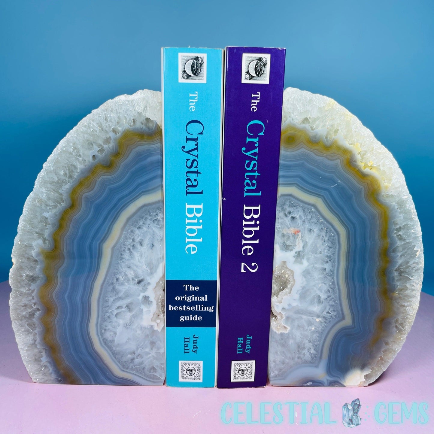 Natural Druzy Agate Large Pair of Bookends