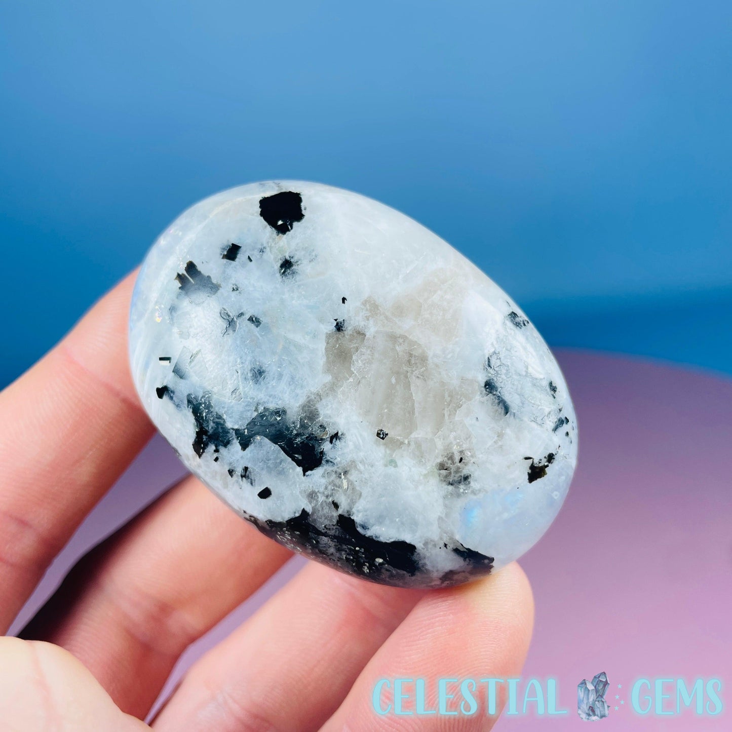 Rainbow Moonstone Palmstone (Video)