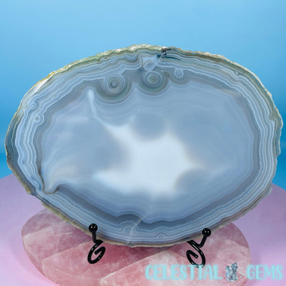 Natural Grey Agate Large Polished Slice