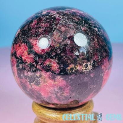 High Grade Rhodonite + Quartz Medium Sphere