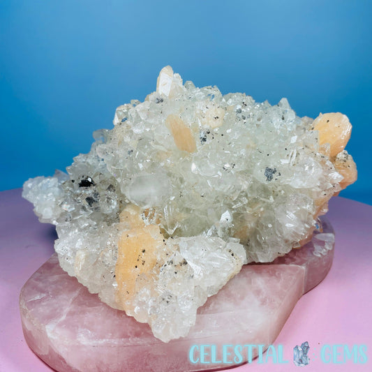 A Grade Diamond Apophyllite + Peach Stilbite Large Cluster