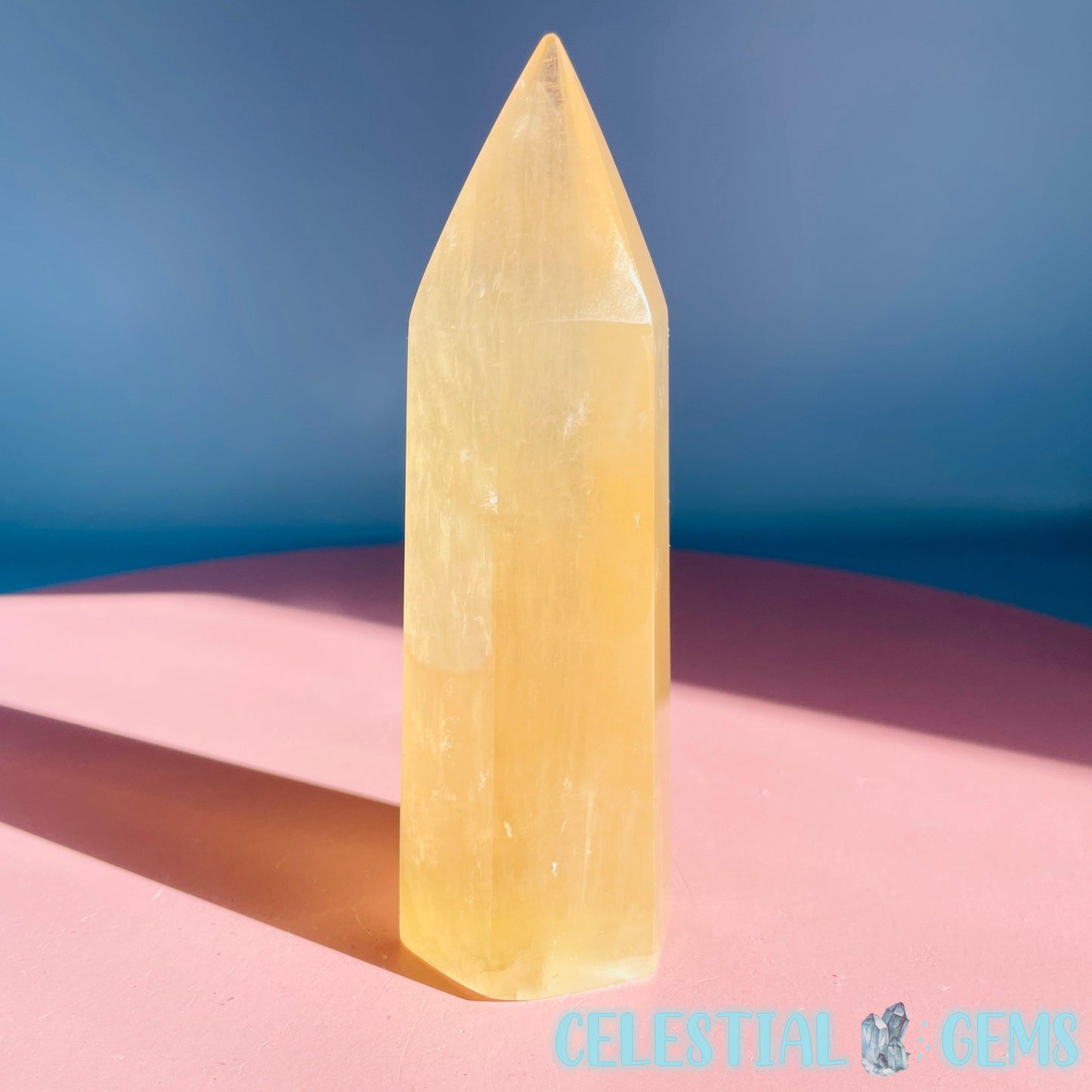 Optical Honey Calcite Medium Tower (Video)