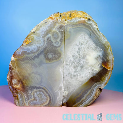 Natural Agate Large Pair of Bookends