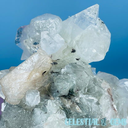 A Grade Diamond Apophyllite + Peach Stilbite + Heulandite Large Cluster