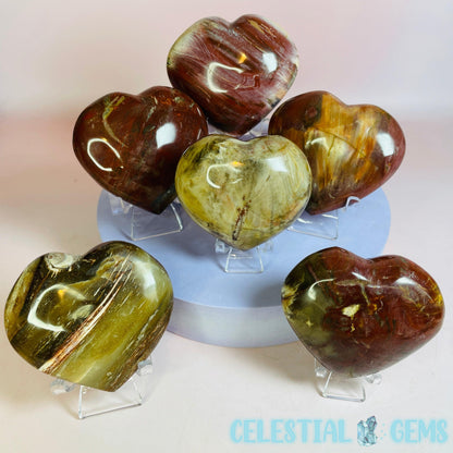 Petrified Wood Heart Medium Carving