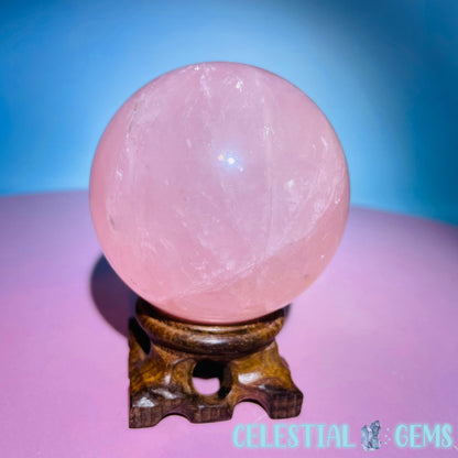 Rose Quartz Medium Sphere (Star Flash in Video!)