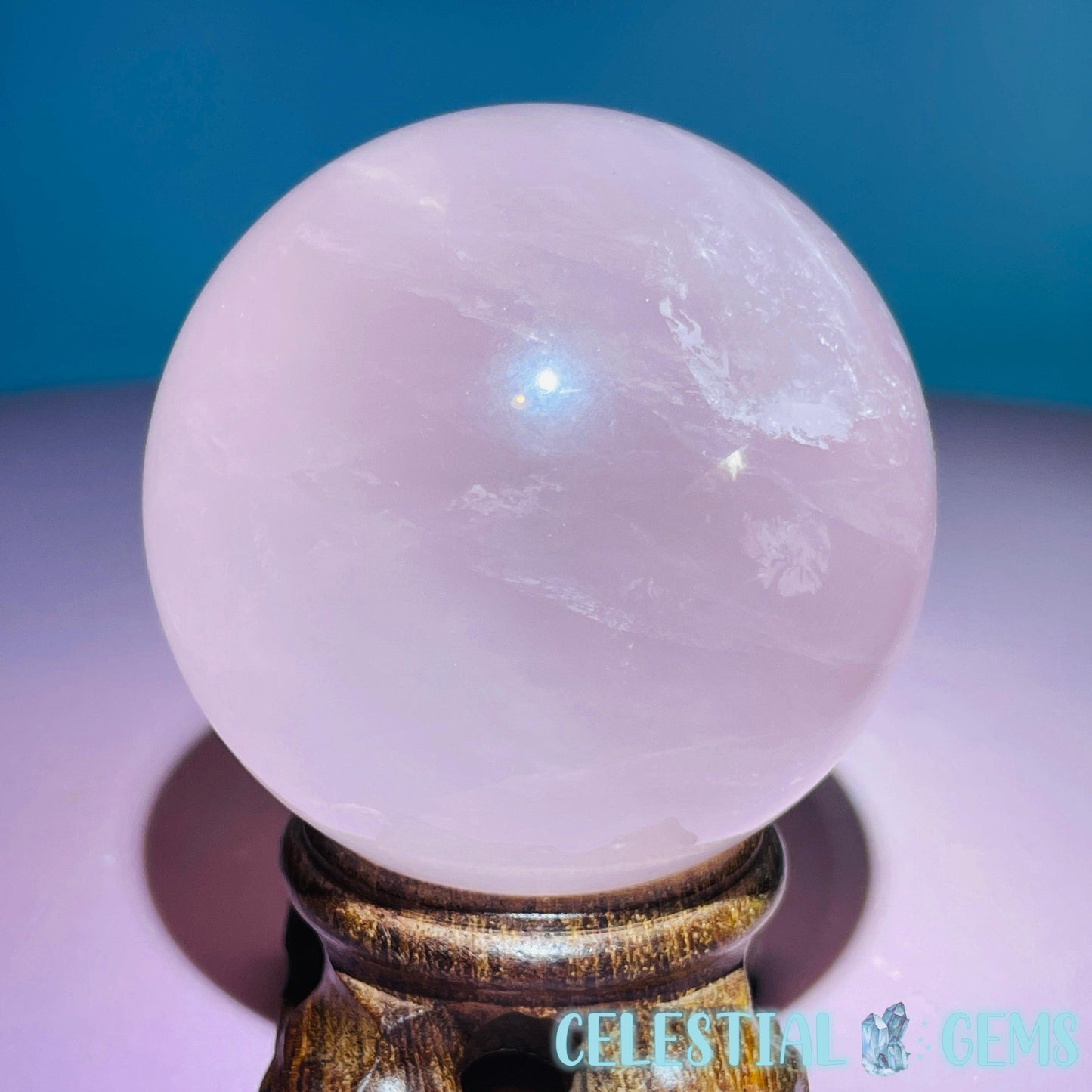 Rose Quartz Medium Sphere (Star Flash in Video!)