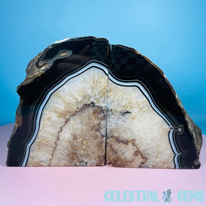 Black Agate Extra Large Pair of Bookends