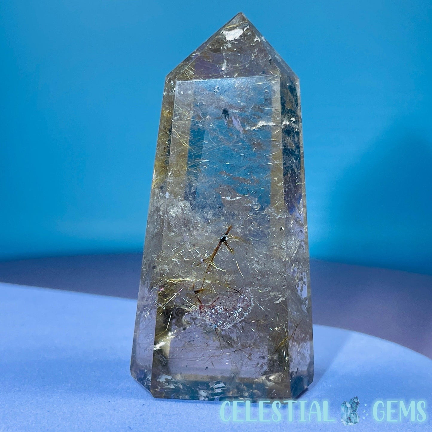 Rutilated Smoky Quartz Small Tower