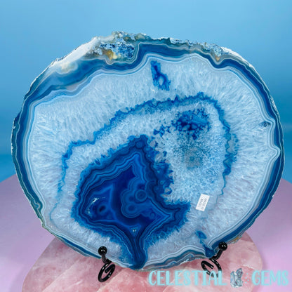 Blue Dyed Agate Large Polished Slice