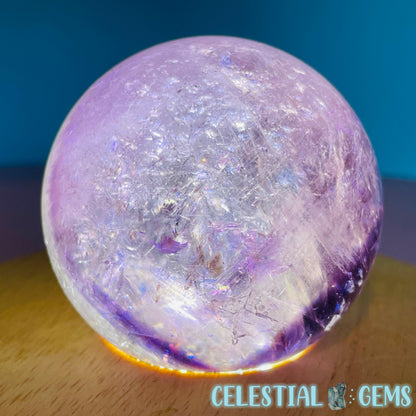 High Grade 'Trapiche' Phantom Amethyst Medium Sphere (Video)