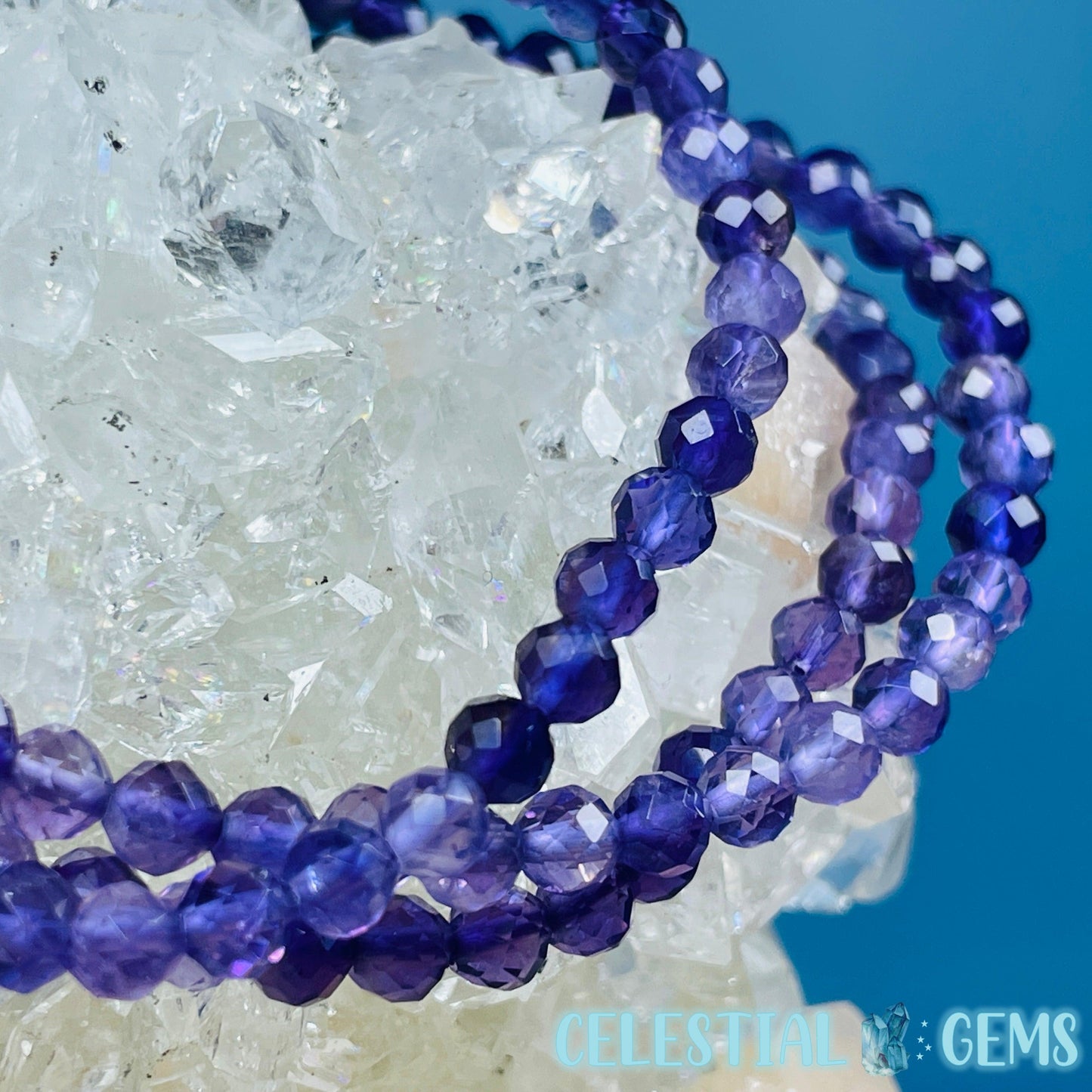 Dark Amethyst Faceted 4mm Bracelet