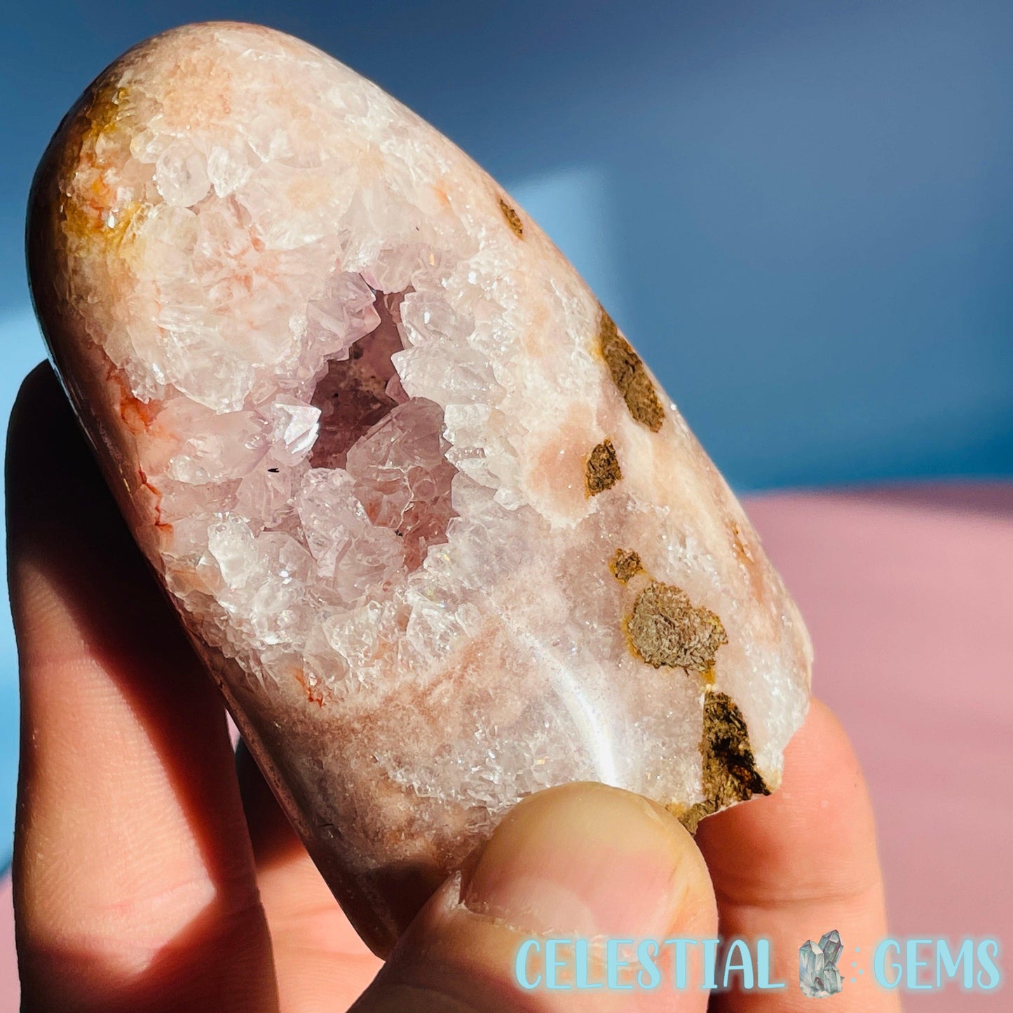 Pink Amethyst Druzy Medium Freeform