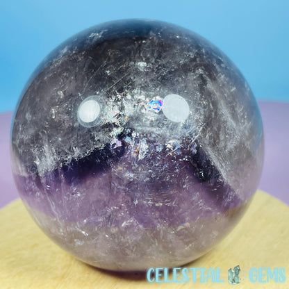 High Grade 'Trapiche' Phantom Amethyst Large Sphere (Video)