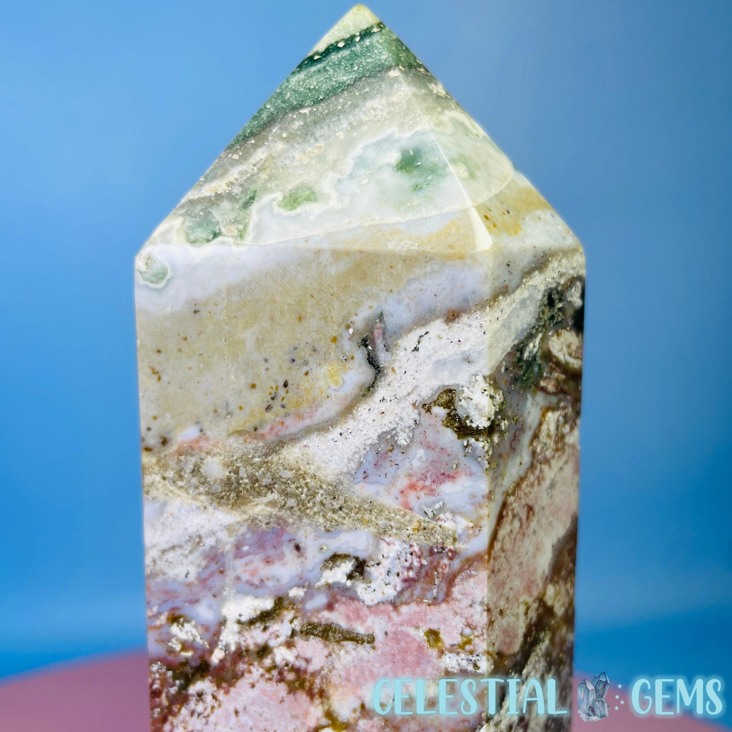 Multicoloured Ocean Jasper Large Chunky Tower