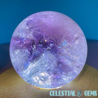 High Grade 'Trapiche' Phantom Amethyst Large Sphere (Video)