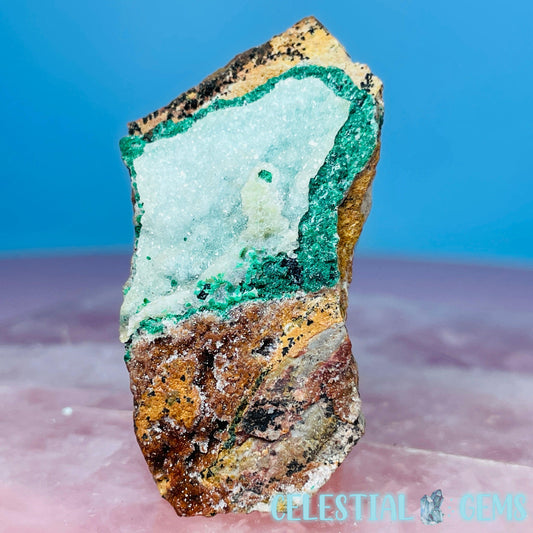 Druzy Chrysocolla  + Cuprite + Malachite + Chalcedony Small Specimen