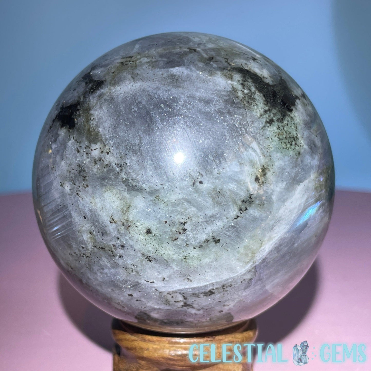 Purple Labradorite Large Sphere (Video)