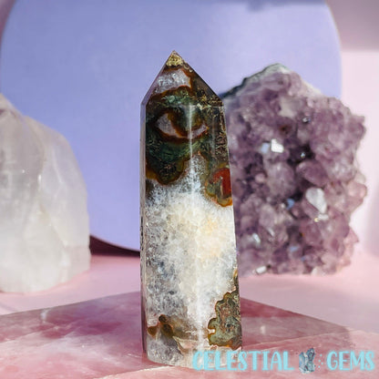 Carnelian Moss Agate Small Tower