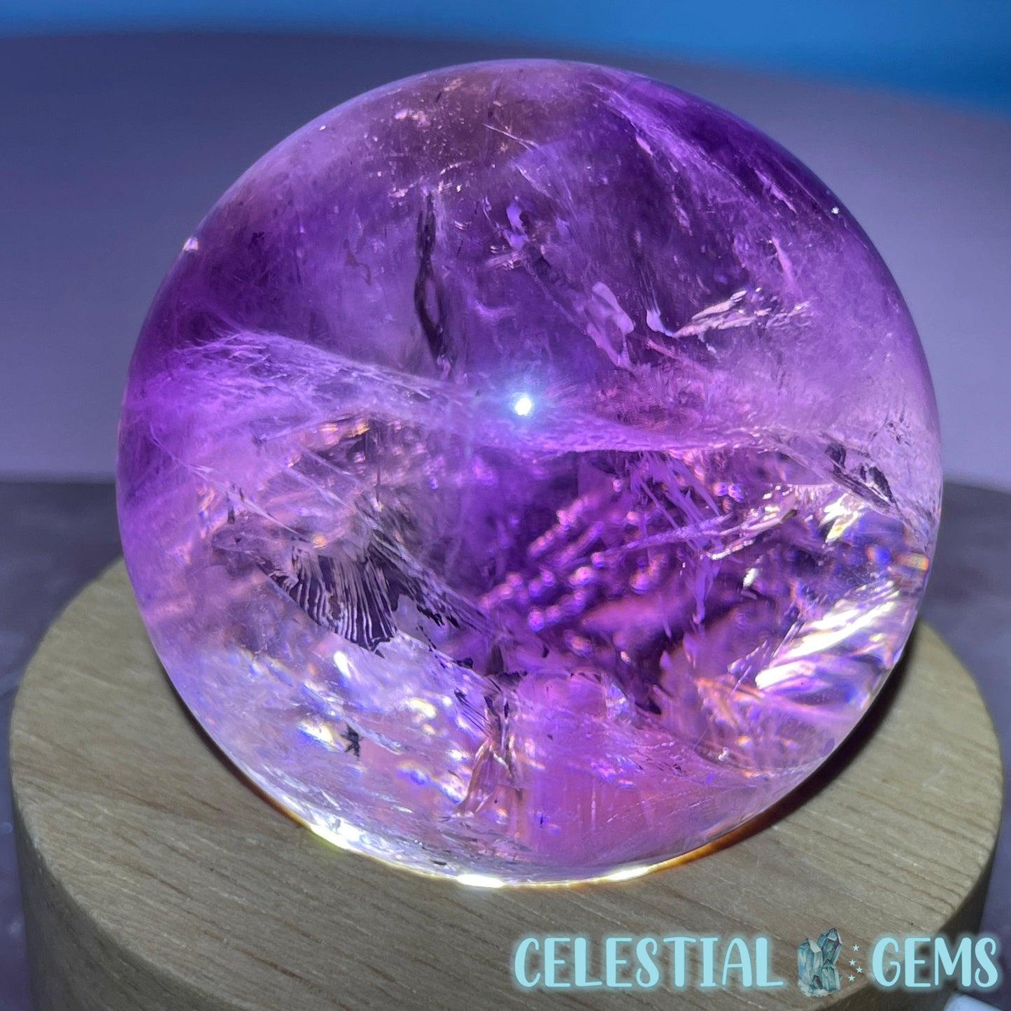 A Grade Bolivian Phantom Ametrine Medium Sphere (Video)