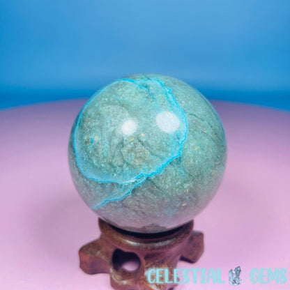 Chrysocolla + Shattuckite Medium Sphere