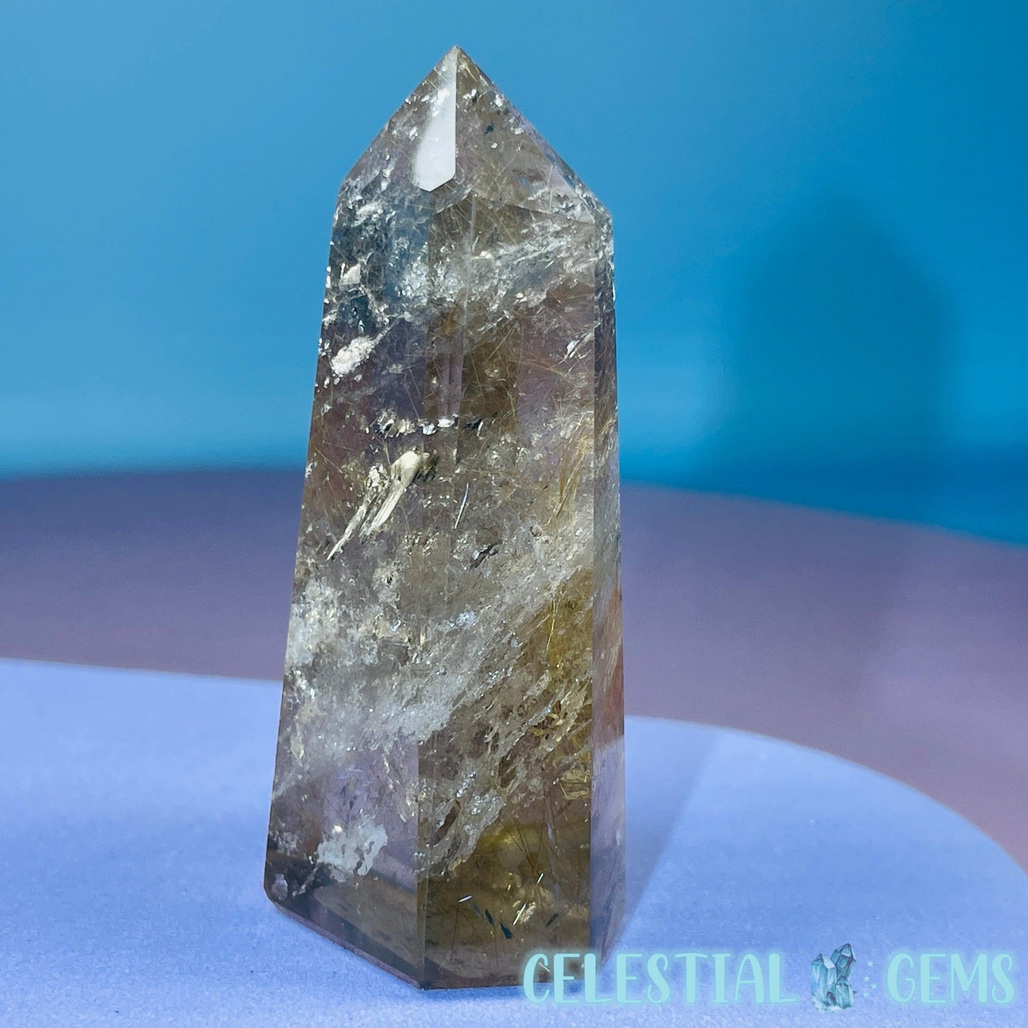 Rutilated Smoky Quartz Small Tower
