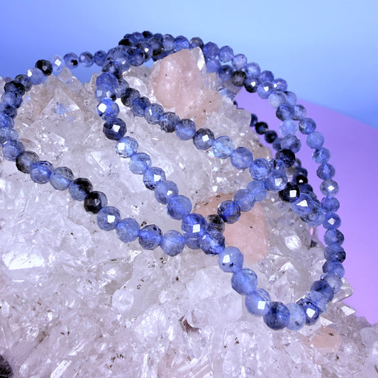 Dark Aquamarine Faceted 4mm Bracelet