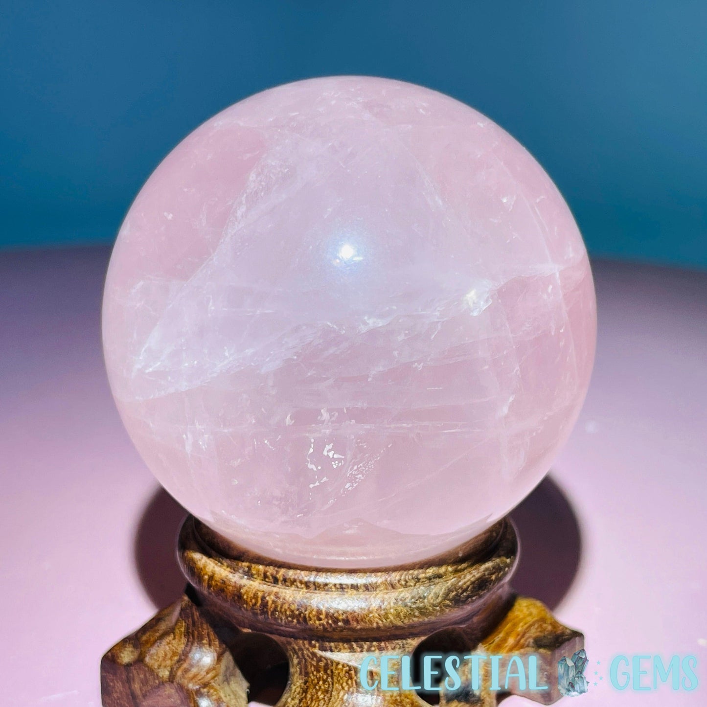 Rose Quartz Medium Sphere (Star Flash in Video!)