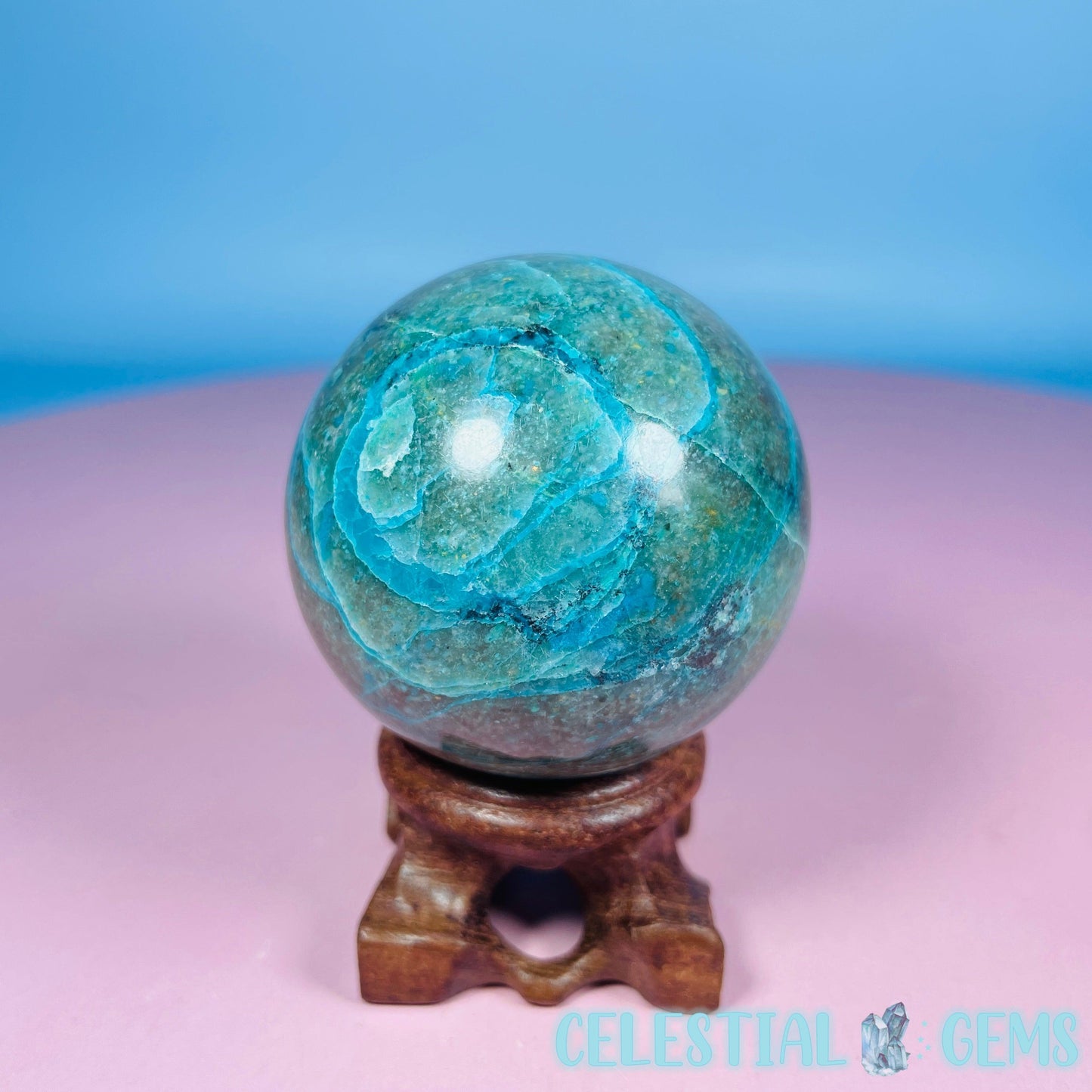 Chrysocolla + Shattuckite Medium Sphere