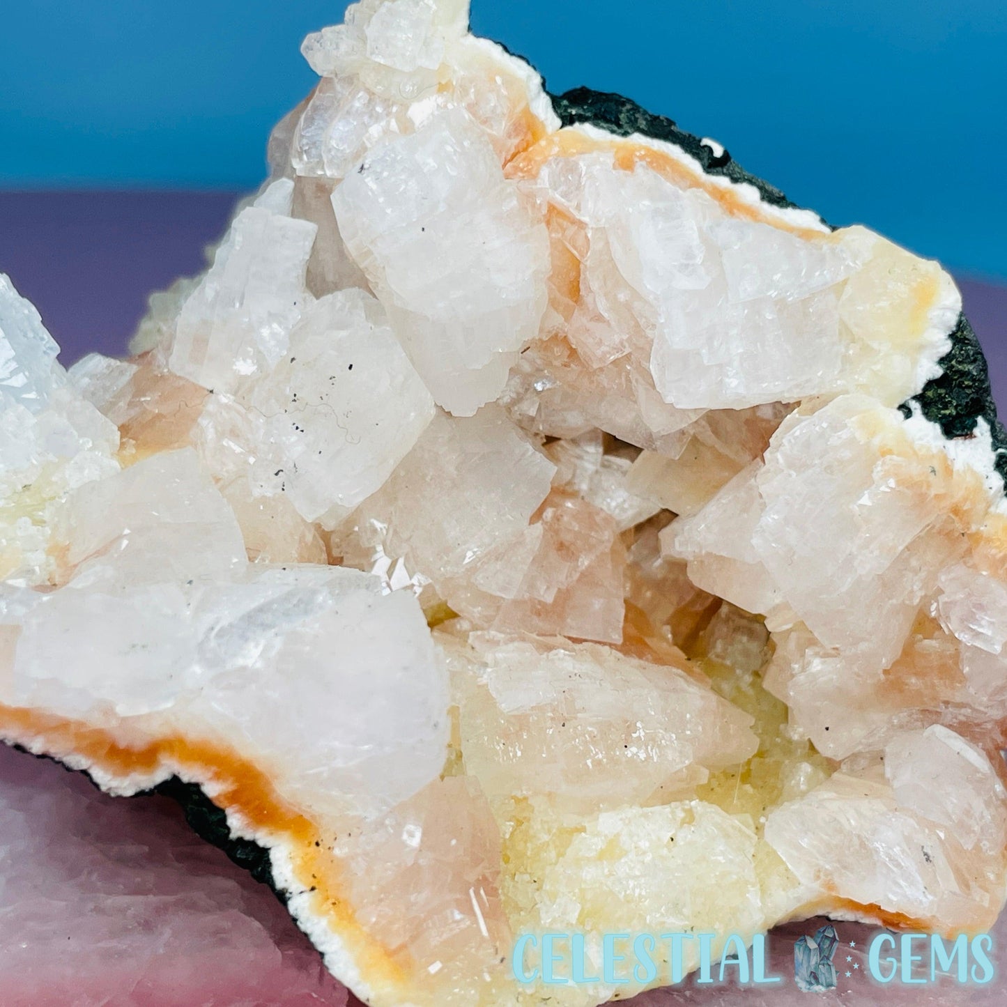 Peach Heulandite Cluster Geode Medium Freeform