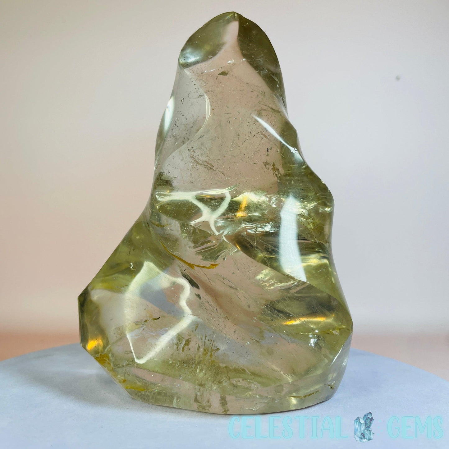 Pale Smoky Quartz Flame Large Freeform (Rainbows!)