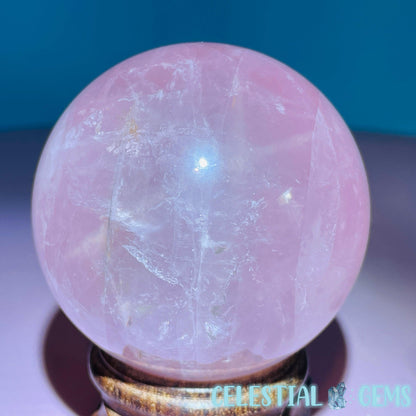 Rose Quartz Medium Sphere (Star Flash in Video!)