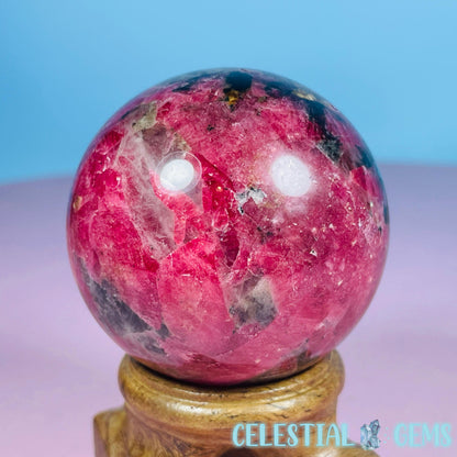 High Grade Rhodonite + Quartz Medium Sphere