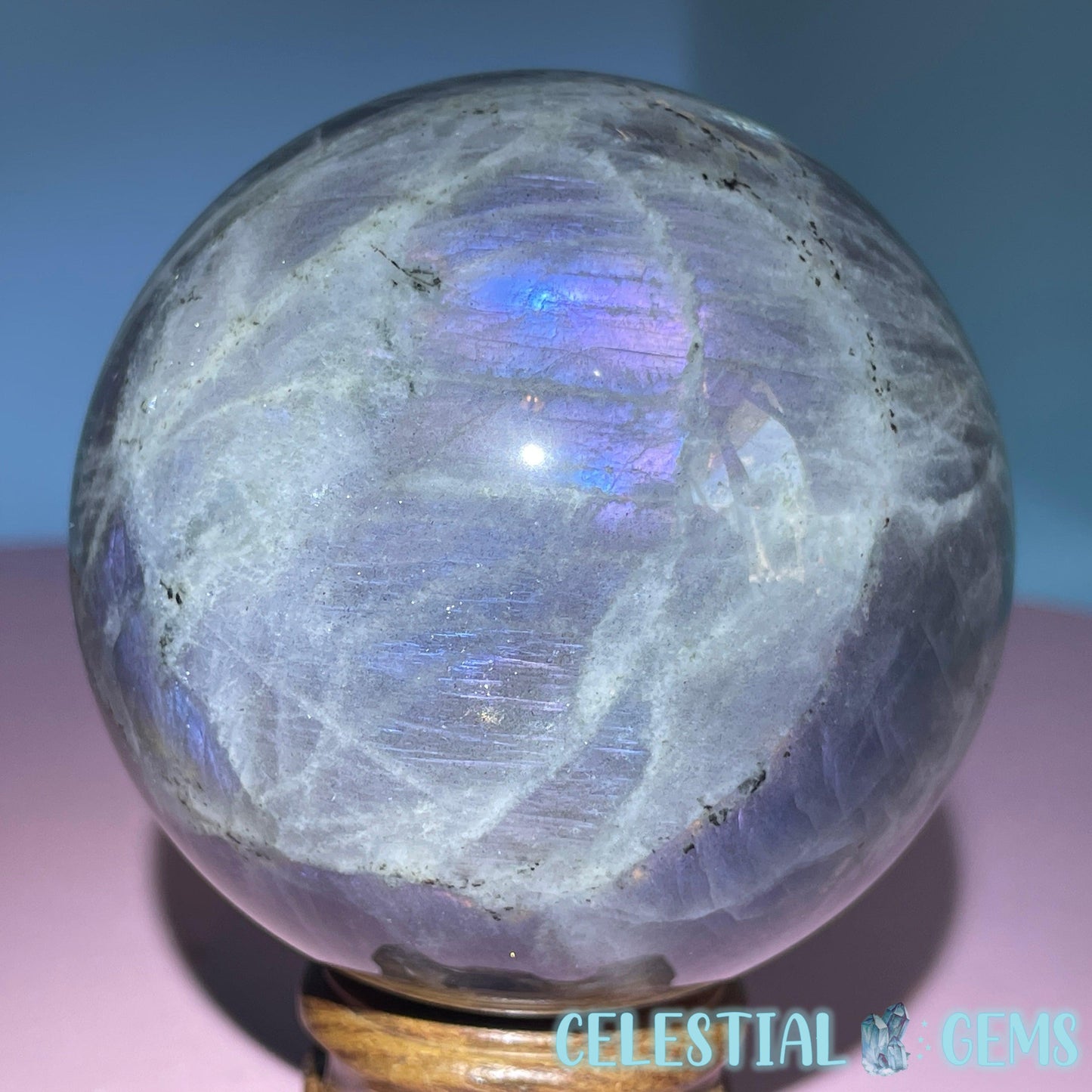 Purple Labradorite Large Sphere (Video)