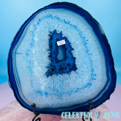 Blue Dyed Agate Large Polished Slice