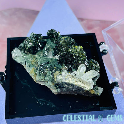 Epidote + Smoky Quartz Small Cluster Specimen