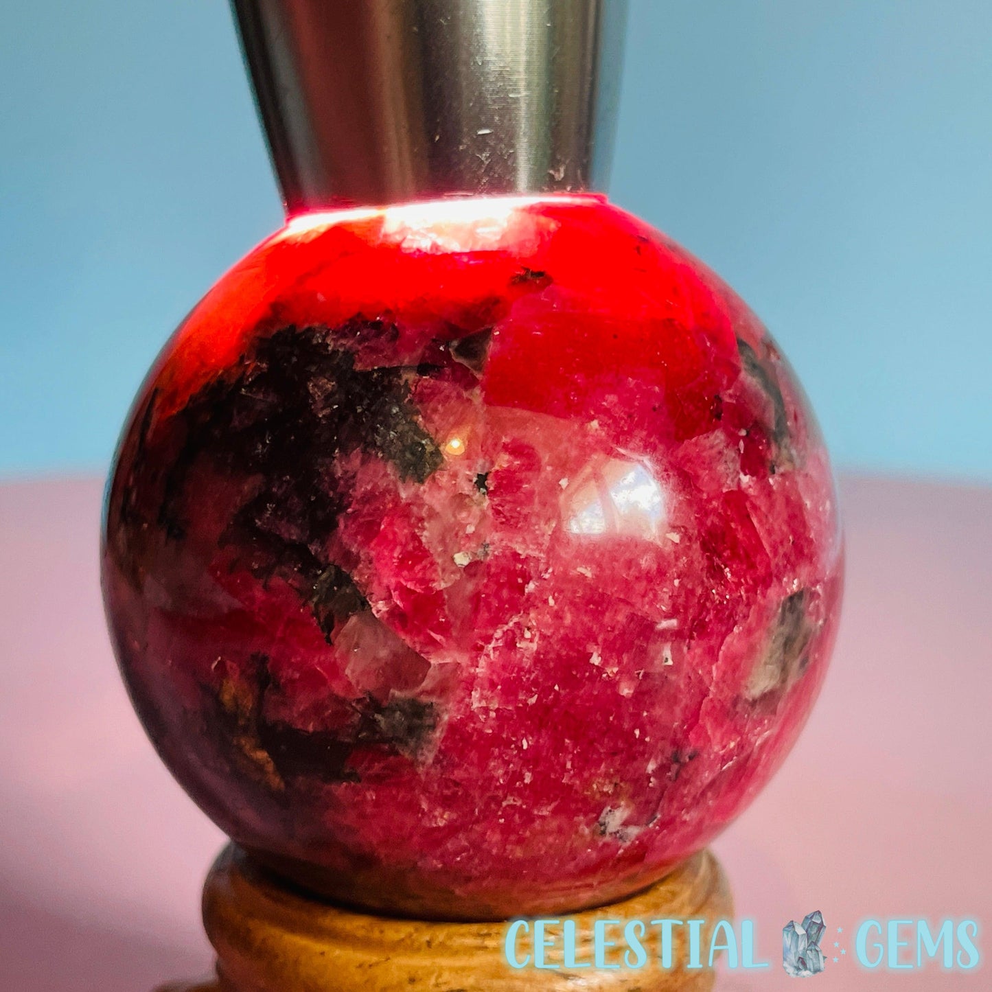 High Grade Rhodonite + Quartz Medium Sphere