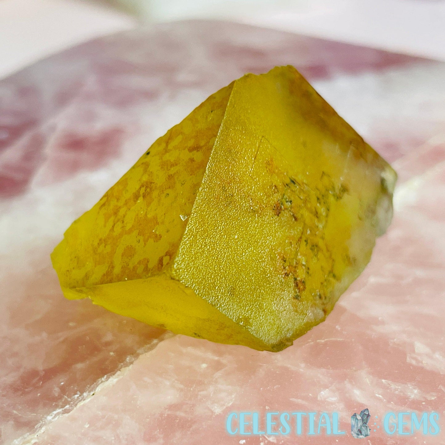 Yellow Cubic Fluorite Raw Small Chunk