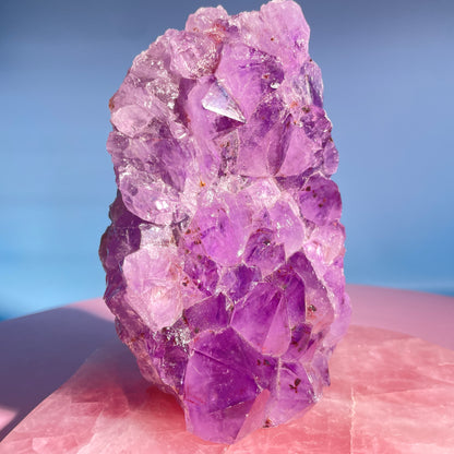 Dark Amethyst Medium Standing Cluster (Video)